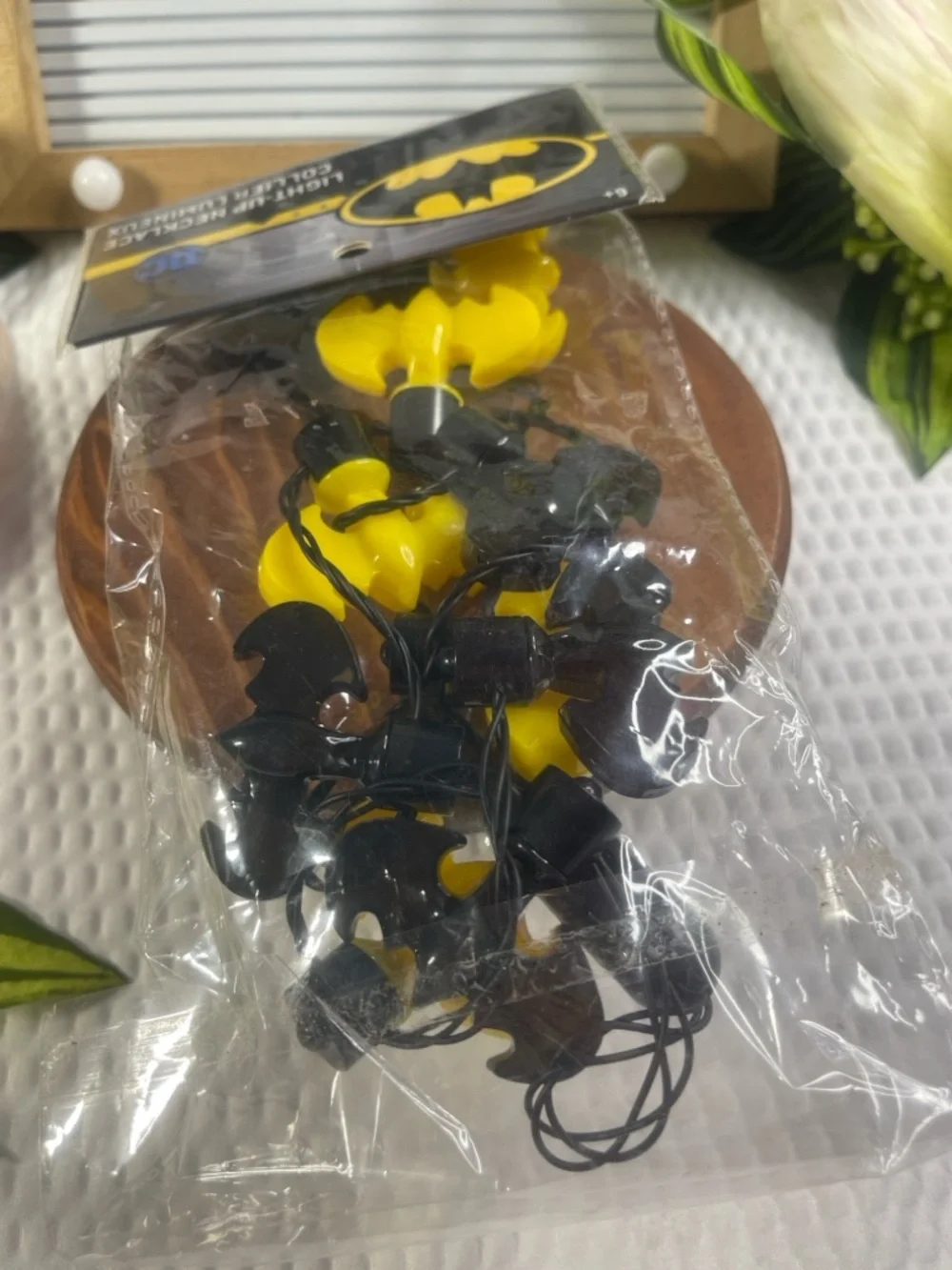 Batman Yellow & Black Light-Up Bat Pendant Necklace